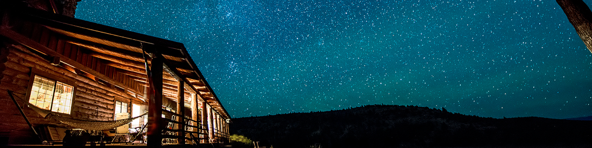 Starry night from cabin porch.